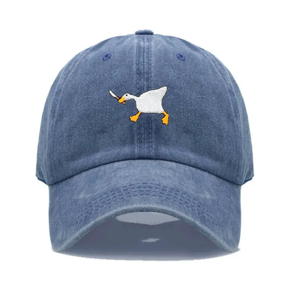Unisex Dad Hat Embroidered Goose Pattern Fashionable Style Duckbill Cap Men Women