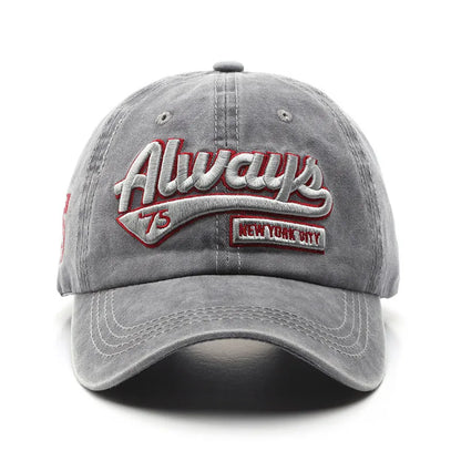 Retro Baseball Cap 3d Embroidery Always Unstructured Distressed Hat
