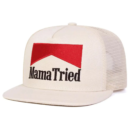 Unisex Mama Tried Letter Embroidery Hip-Hop Net Hats Spring Summer Outdoor Adjustable Casual