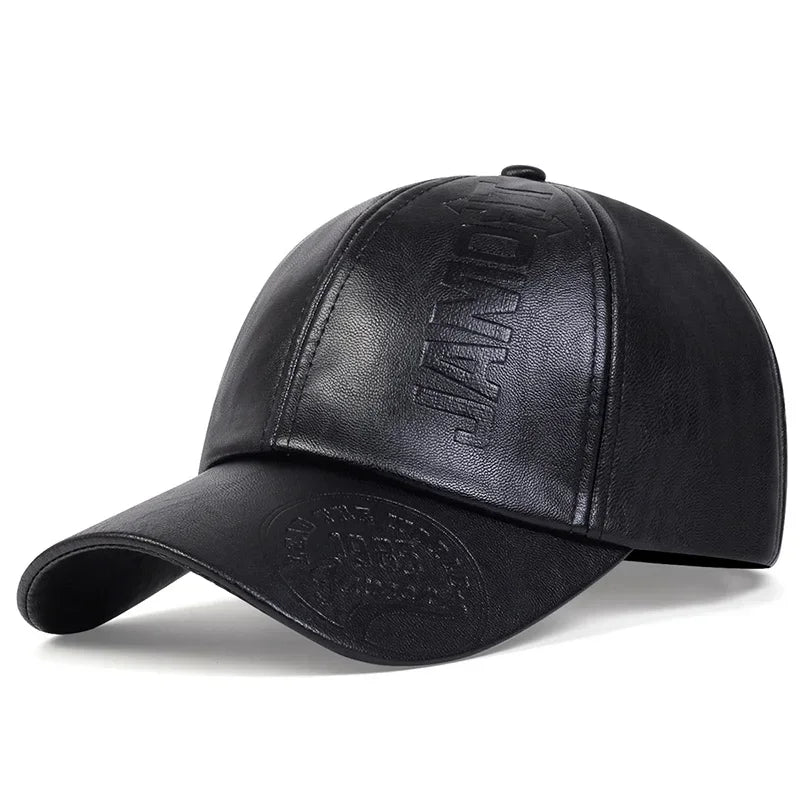 Unisex 1985 Letter Imprinting Leather Baseball Caps Spring Autumn Outdoor Adjustable Casual Hats