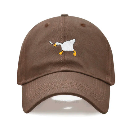 Unisex Dad Hat Embroidered Goose Pattern Fashionable Style Duckbill Cap Men Women