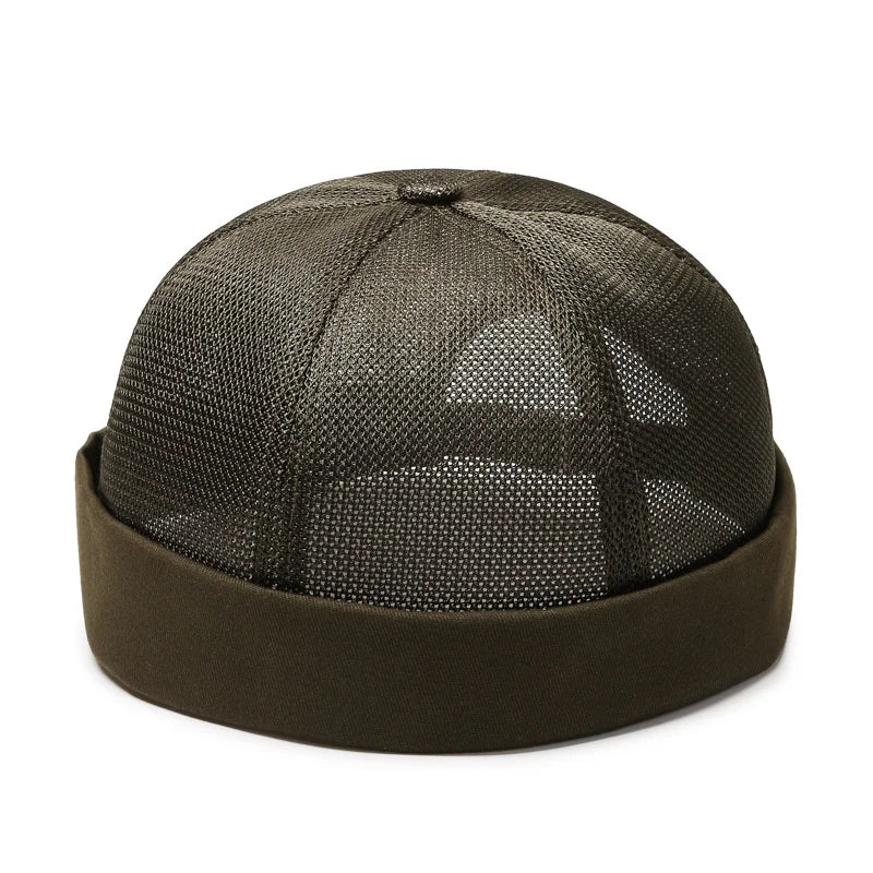 Quick Dry Brimless Hat Lightweight Daily Beanie Mesh Docker Cap Sailor Rolled Cuff Harbour Casual