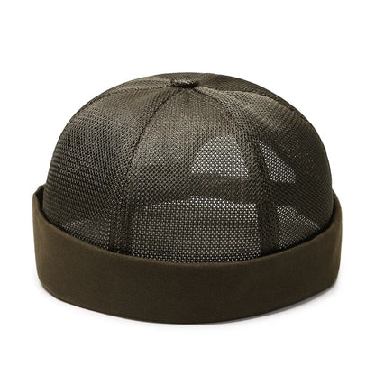 Quick Dry Brimless Hat Lightweight Daily Beanie Mesh Docker Cap Sailor Rolled Cuff Harbour Casual