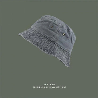 Women Men Washed Denim Solid Vintag Bucket Hats Lady Male Spring Summer Autumn Panama Fisherman Cap