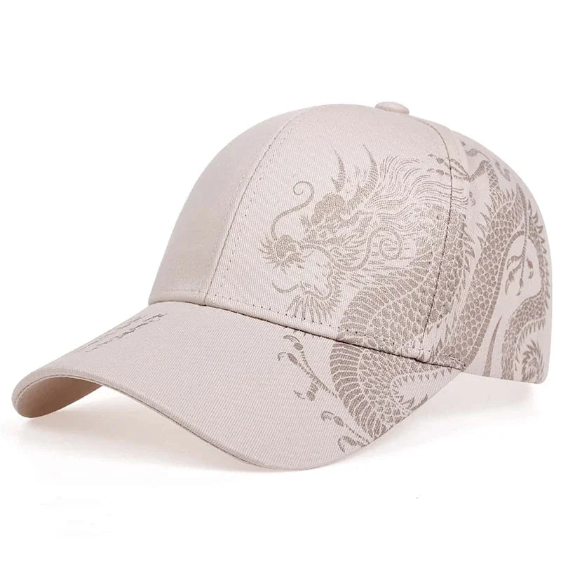 Unisex Golden Dragon Printing Baseball Caps Adjustable Casual Hats Spring Autumn Outdoor Sunscreen