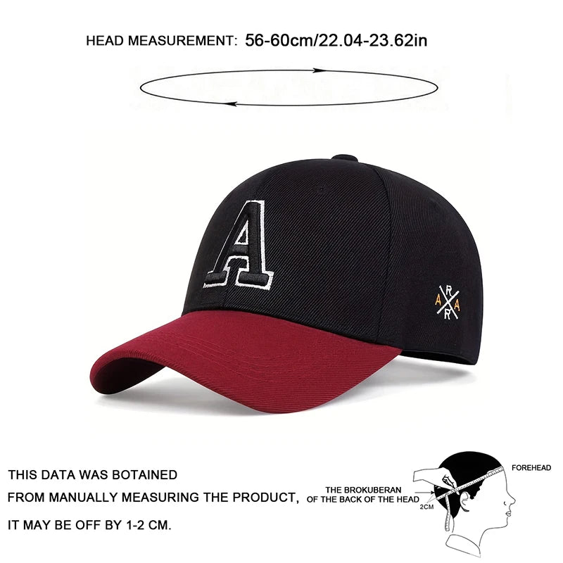 Unisex Letter Side Ar Embroidery Baseball Caps Spring Autumn Outdoor Adjustable Casual Hats