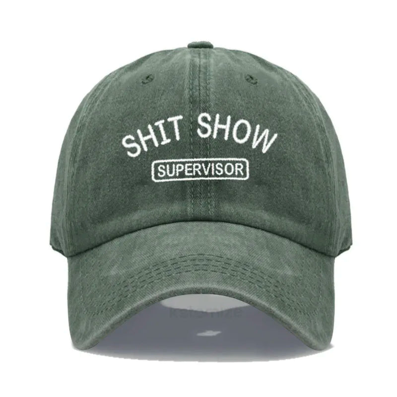 Men S Baseball Cap Women Sport Golf Caps Man Washed Cotton Shit Show Supervisor Embroidery Dad Hat
