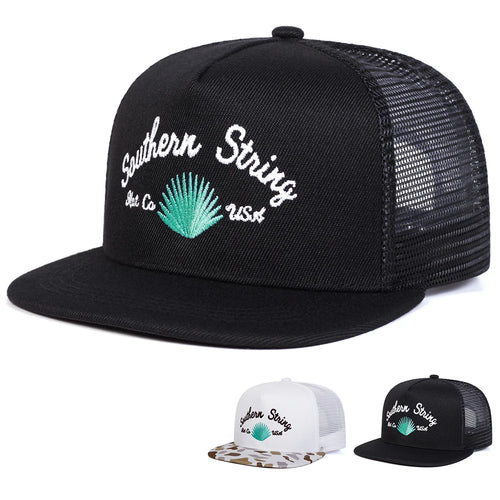 Unisex Southern String Embroidery Hip-Hop Net Hats Spring Summer Outdoor Adjustable Casual Baseball