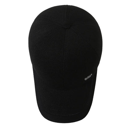 Men Warm Thick Autumn Winter Baseball Caps Male Sport Visors Earflaps Dad Snapback Cap Hat - Thick