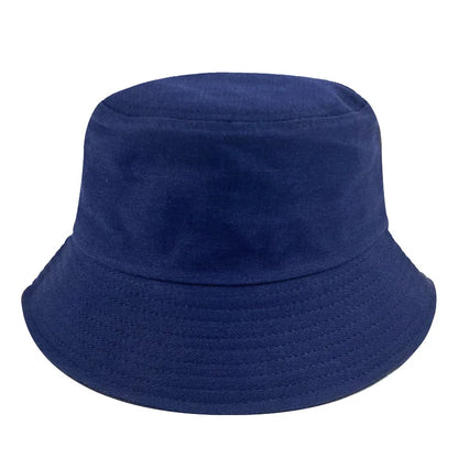 100 Cotton Solid Color Bucket Hat Summer Sun Protection Breathable Round Crown