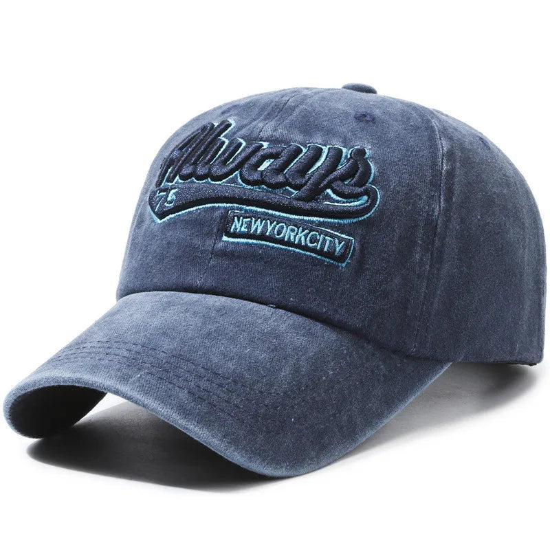 Retro Baseball Cap 3d Embroidery Always Unstructured Distressed Hat