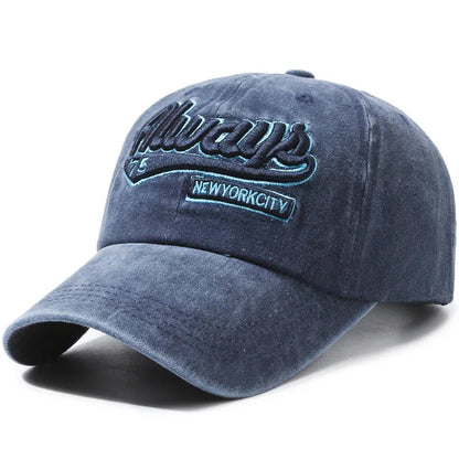 Retro Baseball Cap 3d Embroidery Always Unstructured Distressed Hat
