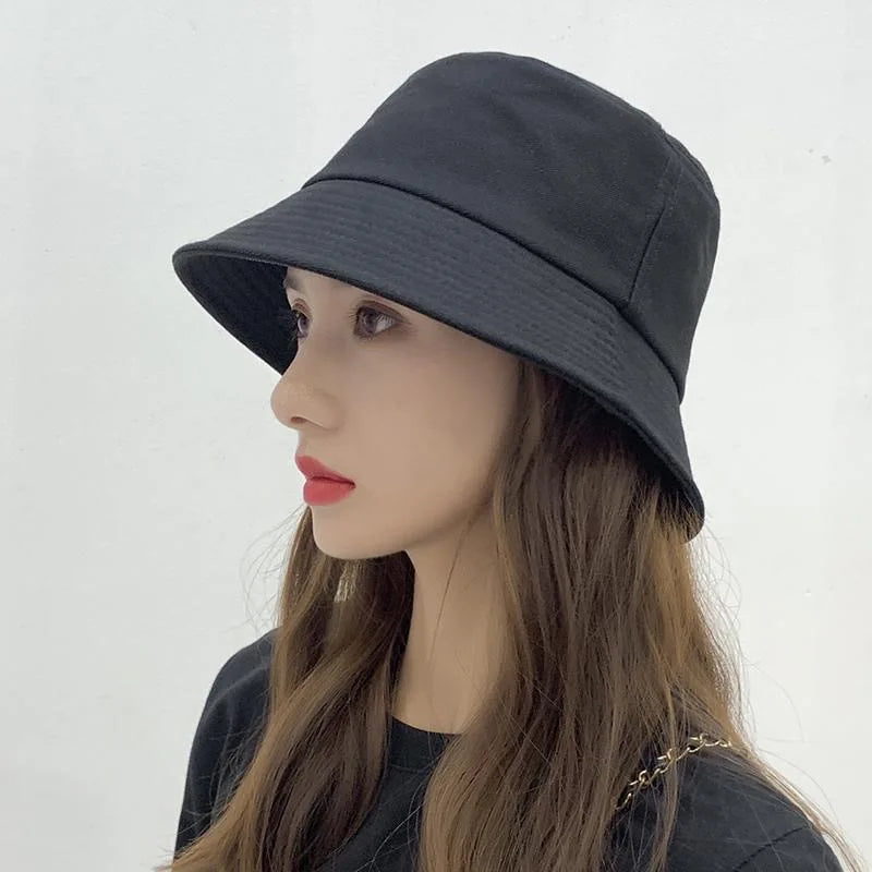 Spring Summer Women Men Bucket Hats Solid Panama Sunscreen Fisherman Cap Outdoor Beach Sun Hat