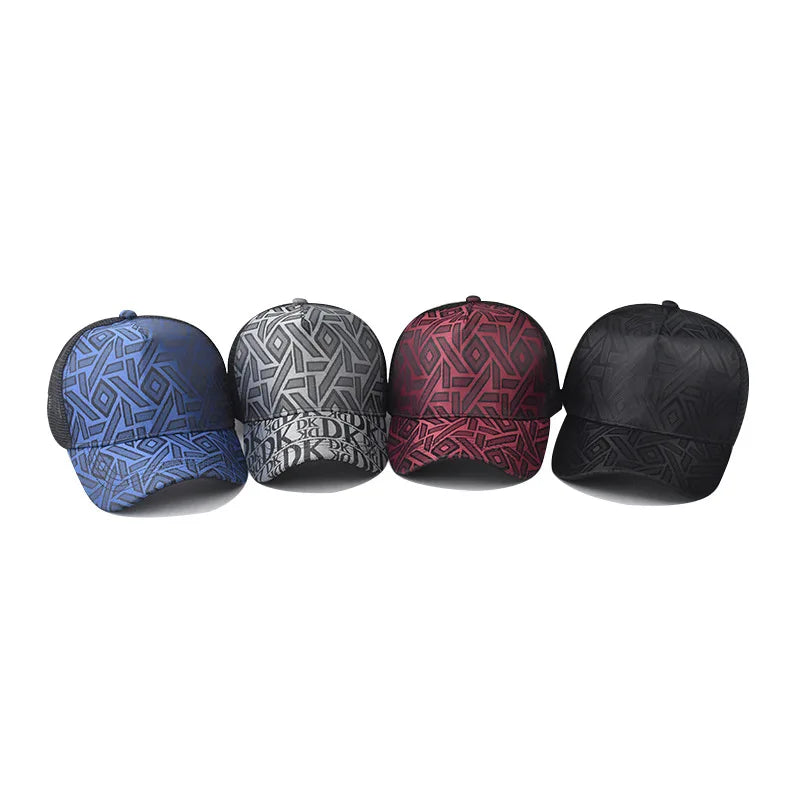 54-60cm Adjustable Thousand Birds Rhombus Plaid Baseball Men S Women Cap Hat Black Flat Brim