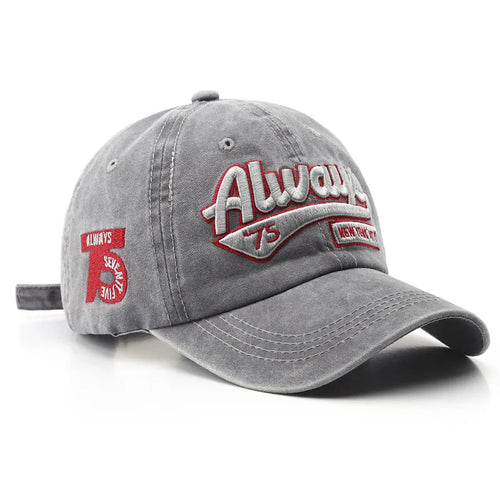 Retro Baseball Cap 3d Embroidery Always Unstructured Distressed Hat