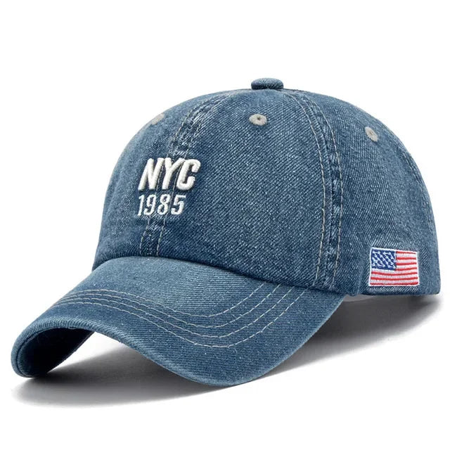 Denim Baseball Cap Men Women Embroidery Letter Jeans Snapback Hat Casquette Summer Sports Hip Hop