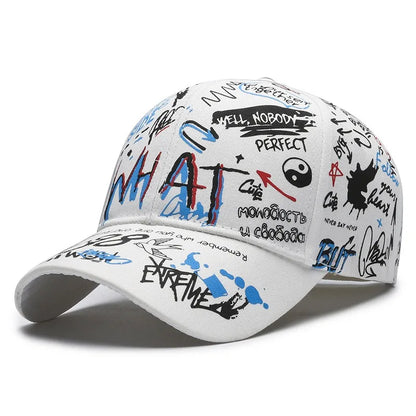 Women Men Graffiti Cotton Baseball Cap Unisex Printed Snapback Hat Hip Hop Trendy Outside