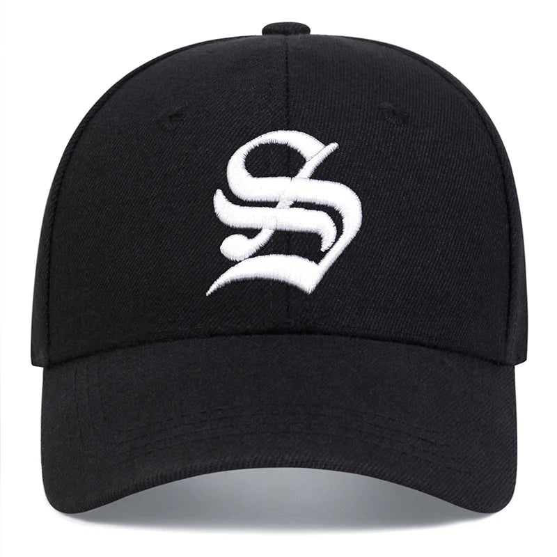 Unisex Gothic S Letter Embroidery Side Ar Sport Baseball Caps Spring Autumn Outdoor Adjustable