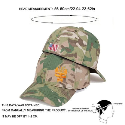 Unisex Forked Wolf Embroidery Camouflage Baseball Caps Spring Autumn Outdoor Adjustable Sunscreen