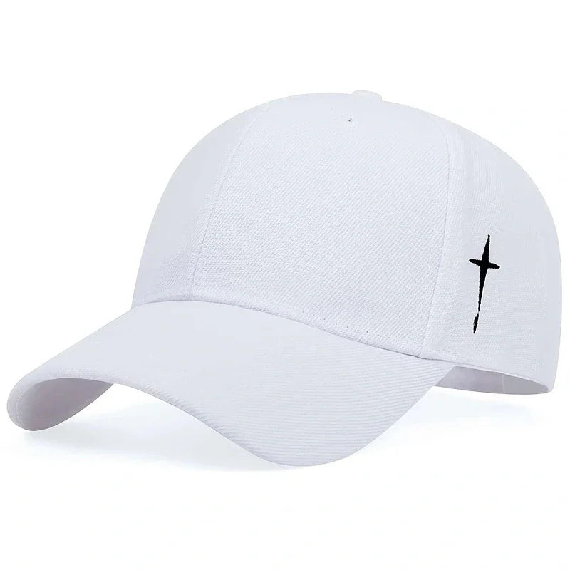 Unisex Simple Cross Embroidery Baseball Caps Spring Autumn Outdoor Adjustable Casual Hats Sunscreen