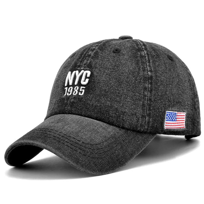 Denim Baseball Cap Men Women Embroidery Letter Jeans Snapback Hat Casquette Summer Sports Hip Hop
