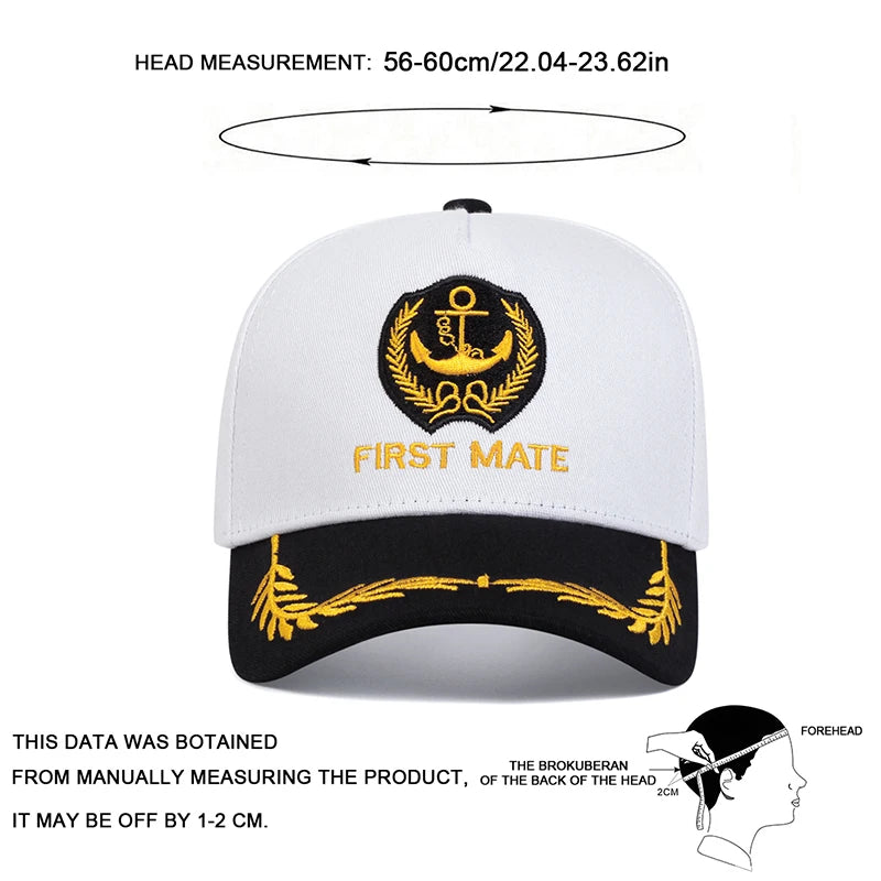First Mate Letter Embroidery Baseball Caps Spring Autumn Outdoor Adjustable Casual Hats Sunscreen