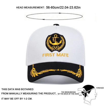 First Mate Letter Embroidery Baseball Caps Spring Autumn Outdoor Adjustable Casual Hats Sunscreen