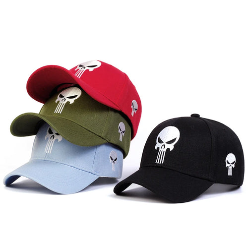 Unisex Skull Head Embroidery Baseball Caps Spring Autumn Outdoor Adjustable Casual Hats Sunscreen