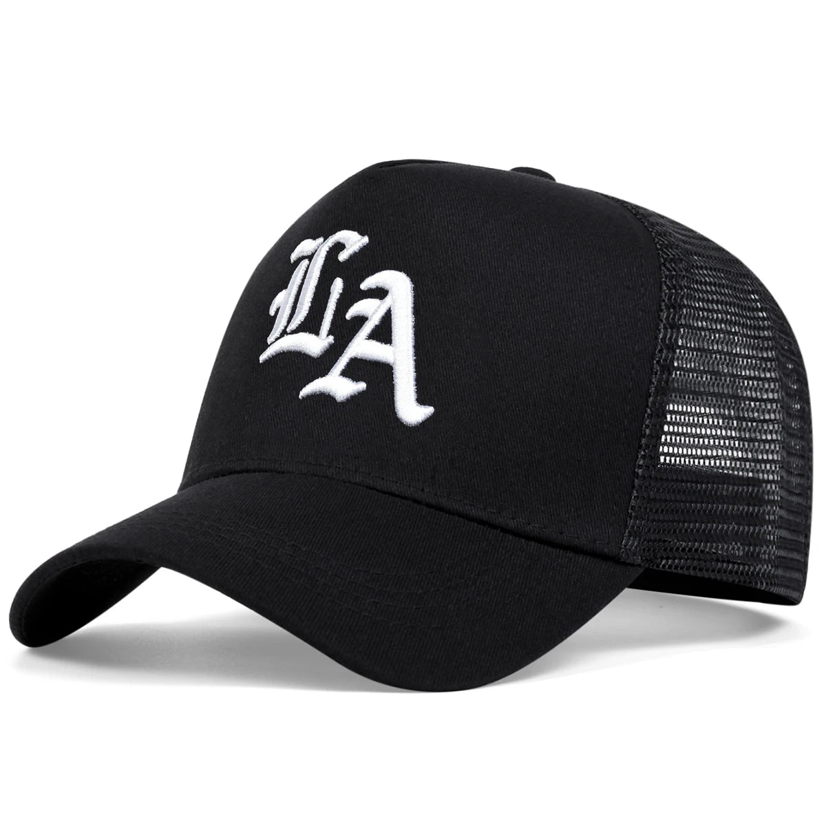 Unisex La Letter Embroidery Baseball Net Caps Hip Hop Cap Spring Summer Outdoor Adjustable Casual
