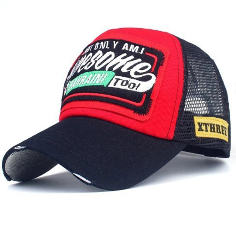 Spring Summer Mesh Embroidery Letter Awesome Baseball Cap Women S Hat Men Outdoor Sunscreen