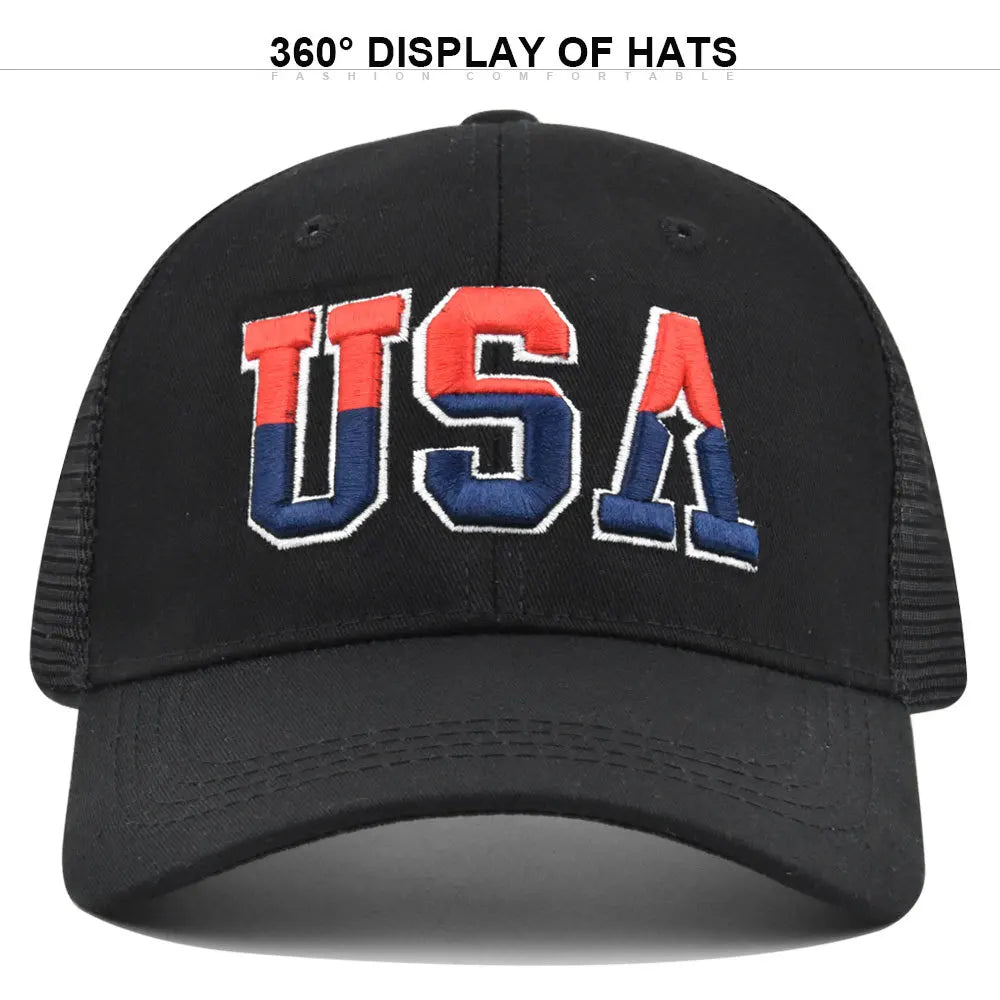 Summer Trendy American Mesh Baseball Cap Men Women Adjustable Retro Hip Hop Streetwear Sun