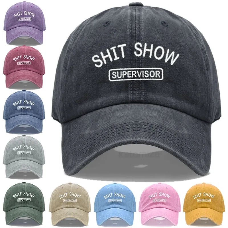 Men S Baseball Cap Women Sport Golf Caps Man Washed Cotton Shit Show Supervisor Embroidery Dad Hat