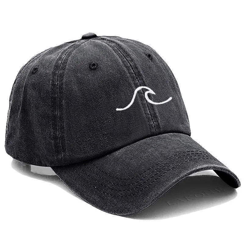 Men S Baseball Cap Women Washed Cotton Waves Embroidery Dad Hat Sport Golf Caps Man Sun Hats