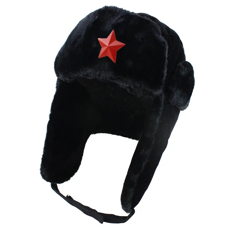 Wild Winter Warm Ski Caps Soviet Badge Lei Feng Hat Windproof Waterproof Men Women Outdoor Thick