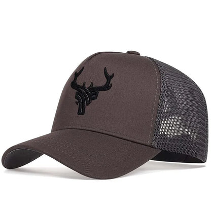 Unisex Animal Antlers Embroidery Baseball Net Caps Spring Summer Outdoor Adjustable Casual Hats