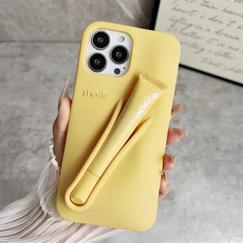 Rhode Lemontini Lip Case for iPhone – Silicone Phone Case with Lip Glaze Holder