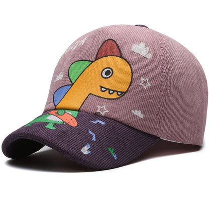 Four Seasons Little Dinosaurs, Children's Hats, Children's Baseball Caps, Cute Cartoon Color-Blocked Caps, Outing Sun Hats