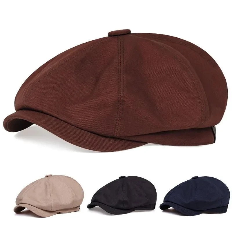 Newsboy Cap Men S Twill Cotton Hat 8 Panel Baker Caps Retrogatsby Hats Casual Brand Beret Male