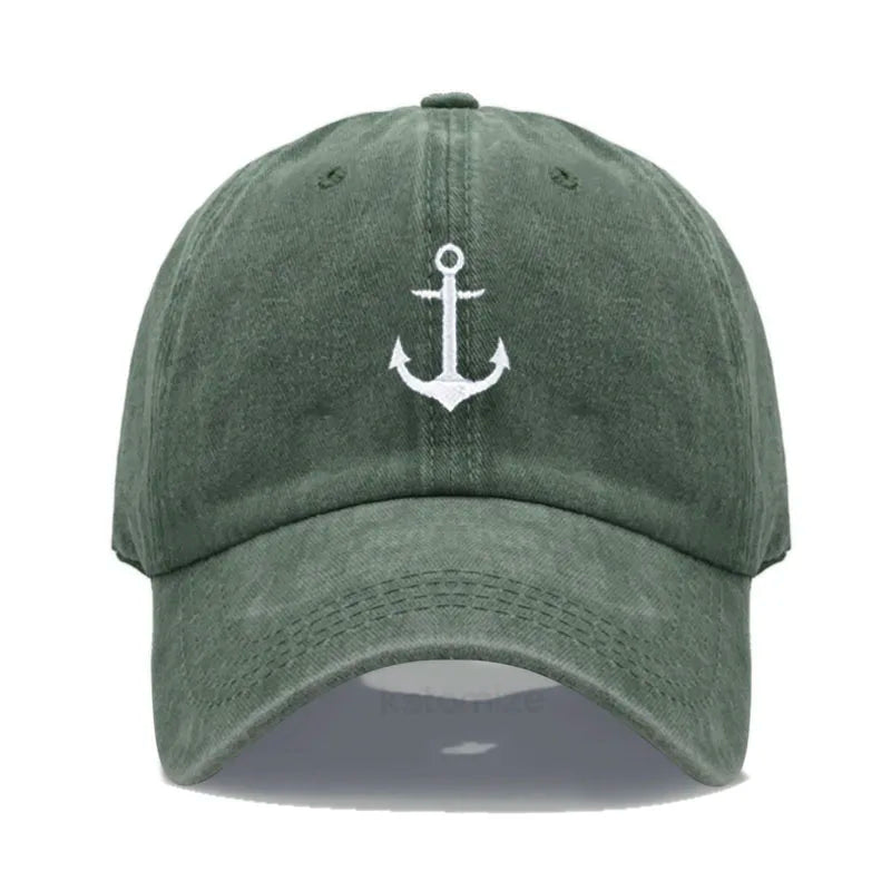 Anchor Embroidered Baseball Cap Women Men Adjustable Soft Washed Cotton Dad Hat Unisex Classic Golf