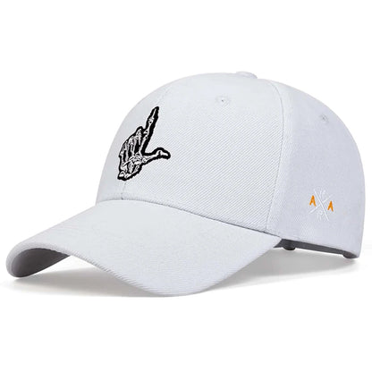 Unisex Skeleton Fingers Embroidery Baseball Caps Spring Autumn Outdoor Adjustable Casual Hats