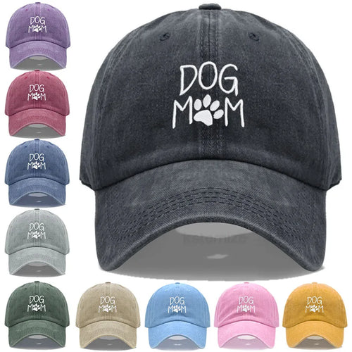 Dog Mom Embroidered Baseball Cap Women Men Adjustable Soft Cotton Dad Hat Unisex Classic Golf Caps