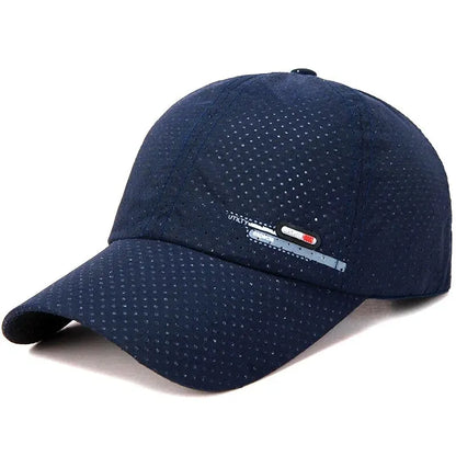 Summer New Breathable Hole Punch Quick Dry Hat Men's Outdoor Fishing Shade Sunscreen Baseball Cap Cycling Travel Sports Cap
