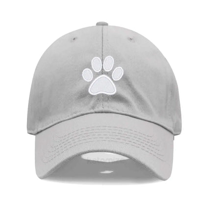 Dog Paw Embroidered Baseball Cap Women Men Adjustable Washed Cotton Dad Hat Unisex Classic Golf Caps
