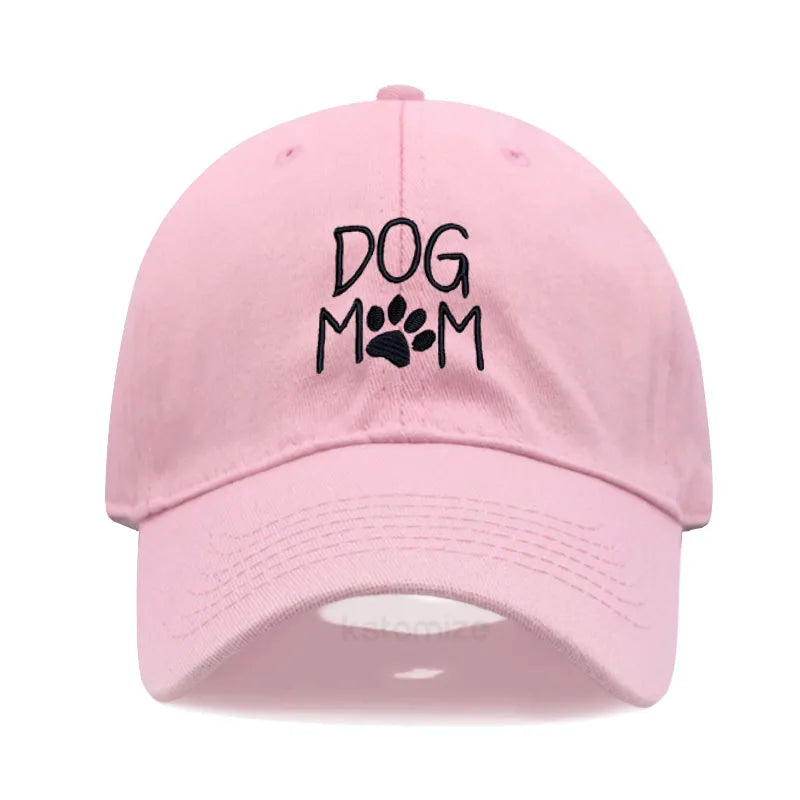 Dog Mom Embroidered Baseball Cap Women Men Adjustable Soft Cotton Dad Hat Unisex Classic Golf Caps