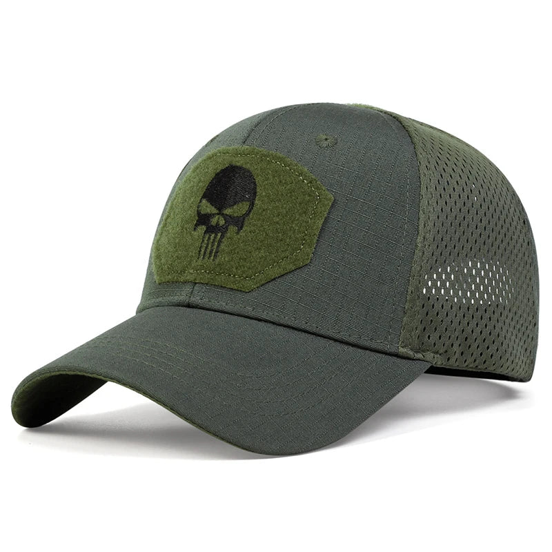 Unisex Skull Embroidered Top Patch Breathable Baseball Caps Spring Autumn Outdoor Adjustable Casual