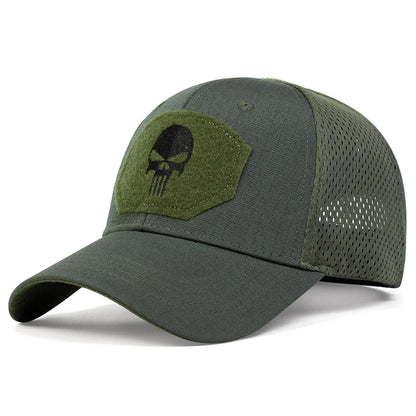 Unisex Skull Embroidered Top Patch Breathable Baseball Caps Spring Autumn Outdoor Adjustable Casual