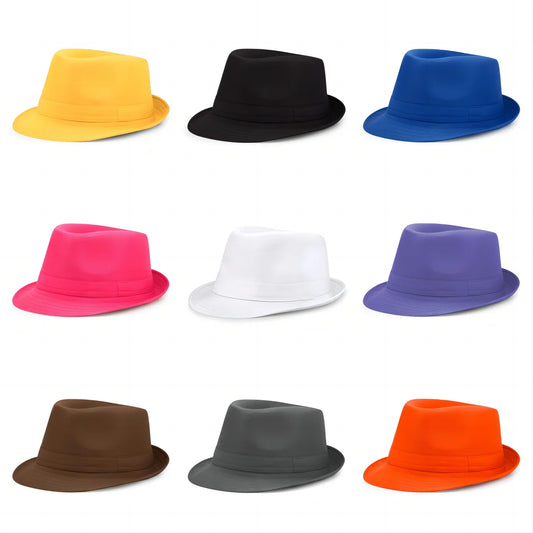 Summer Solid Bright Color Sun Hat British Jazz Hat Top Hat Men's Top Hat Winter Middle-aged and Elderly Jazz Warm Hat Fedora Hat