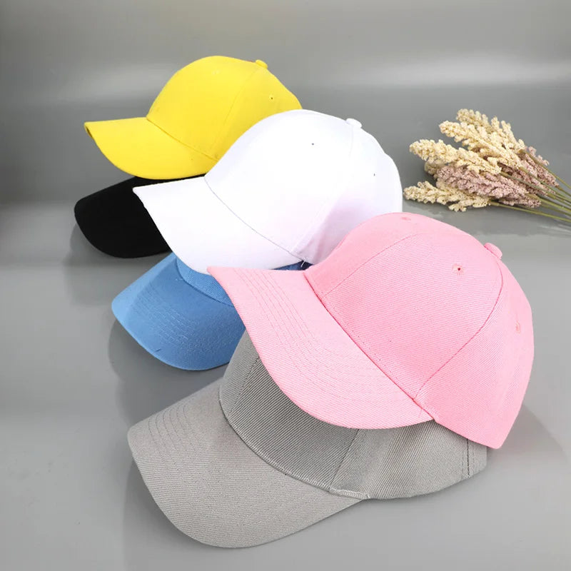 Summer Children Peaked Caps Students Kids Baseball Cap Boy Girl Solid Color Cotton Adjustable Hats