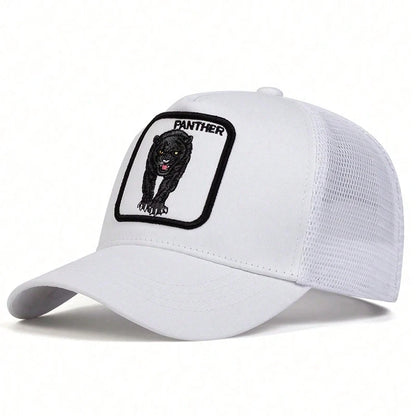Unisex Leopard Embroidery Baseball Net Caps Spring Summer Outdoor Adjustable Casual Hats Sunscreen
