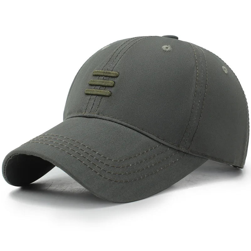 Three Horizontal Lines Embroidery Baseball Caps Spring and Autumn Outdoor Adjustable Casual Hats Sunscreen Hat